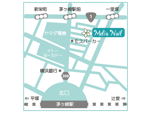 メリアネイル地図